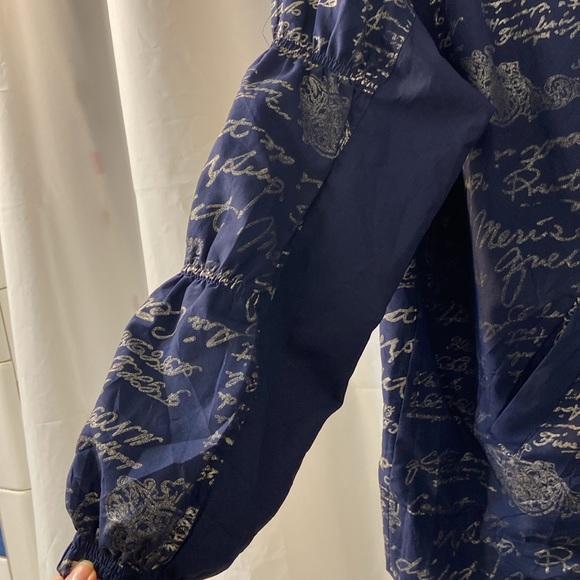 Abvien Vintage Navy and Silver Bomber Style Jacket - Picture 5 of 7